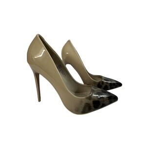 Beast Fashion Womens Classic Pump Stiletto Heels Beige Leopard Print size 8